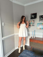 Juliet Puff Sleeve Mini Dress - White