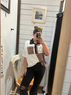 Vintage Latte Colorblock Top