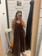 Leanna Tiered Maxi Dress - Mahogany