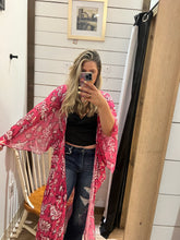 Load image into Gallery viewer, Fuschia Floral Kimono
