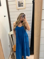 Leanna Tiered Maxi Dress - Cobalt