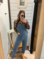 Carson Relaxed Jumpsuit - Dusty Blue