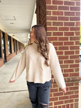 Load image into Gallery viewer, Oatmilk Latte Mock Neck Sweater
