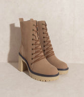 Platform Military Boot - Latte