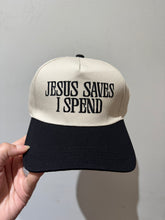 Load image into Gallery viewer, Jesus Saves I Spend Canvas Hat
