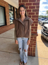 Load image into Gallery viewer, Cabin Cuddles Sherpa Vest - Brown
