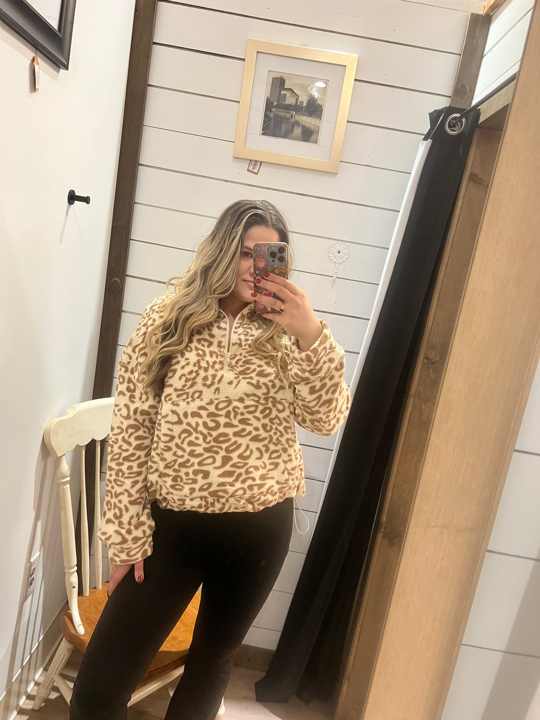 Leopard Sherpa Fleece Jacket