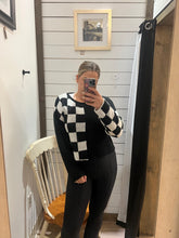 Load image into Gallery viewer, Checkered Pullover Sweater - Black
