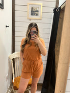 WFH Romper- Butter Orange