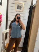 Load image into Gallery viewer, Change of Plans Chambray Top
