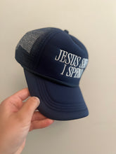 Load image into Gallery viewer, Jesus Saves Trucker Hat - Navy
