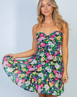 Dahlia Floral Strapless Dress