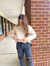 Load image into Gallery viewer, Oatmilk Latte Mock Neck Sweater
