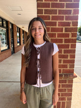 Load image into Gallery viewer, Espresso Tie Front Vest
