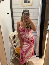 Load image into Gallery viewer, Pink Bandana Print Midi Dress
