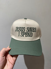 Load image into Gallery viewer, Jesus Saves I Spend Canvas Hat
