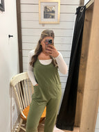 Carson Relaxed Jumpsuit - Lt Olive