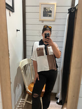 Load image into Gallery viewer, Vintage Latte Colorblock Top
