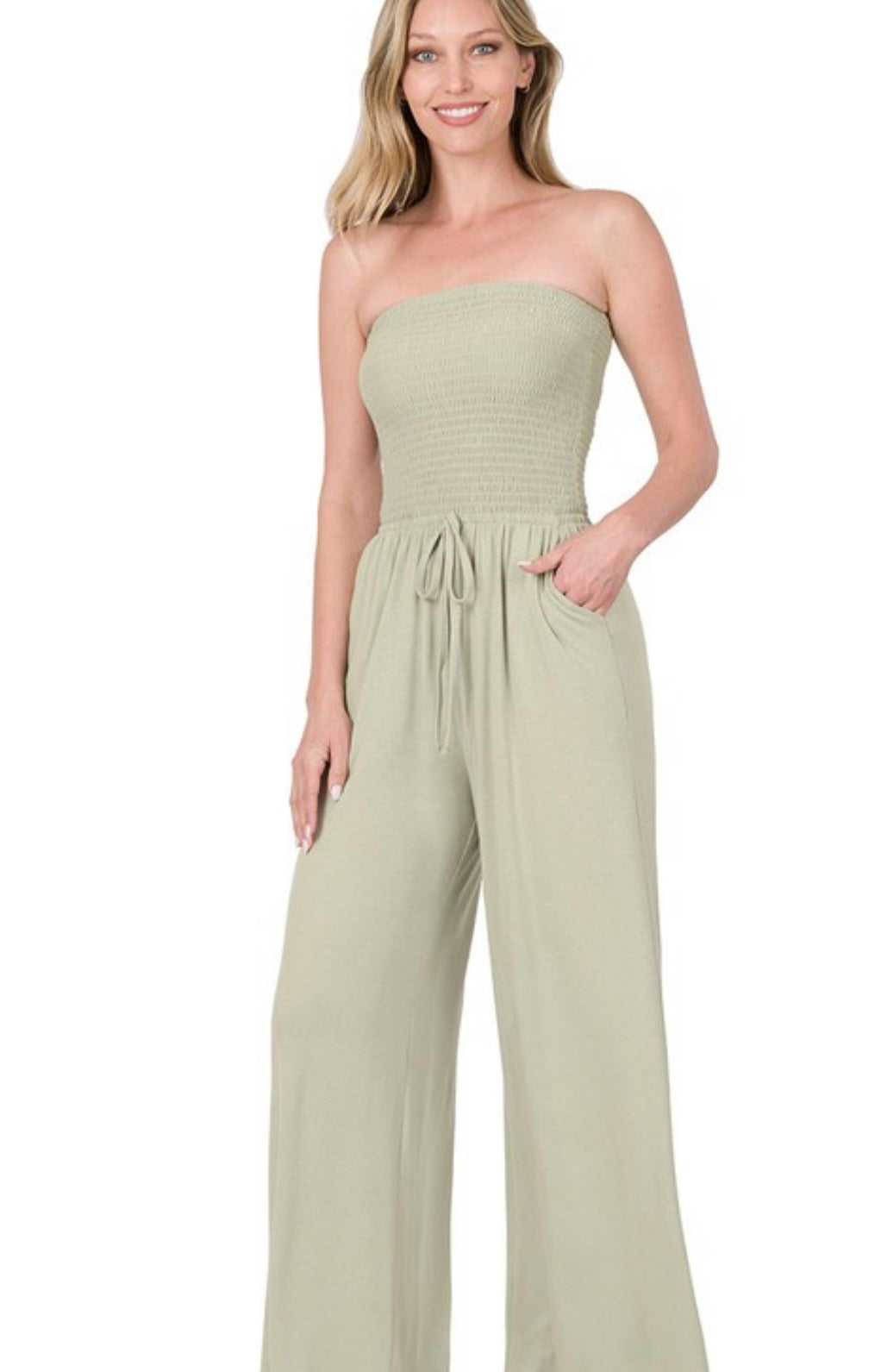 Better Days Sage Jumpsuit