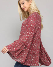 Load image into Gallery viewer, Floral Bell Sleeve Top
