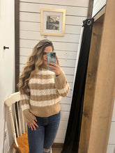 Load image into Gallery viewer, Cable Knit Striped Sweater
